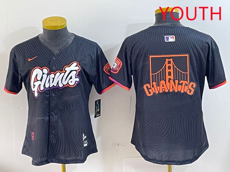 Youth San Francisco Giants Blank Black Second generation Joint Name 2025 Nike MLB Jersey style 5->youth mlb jersey->Youth Jersey